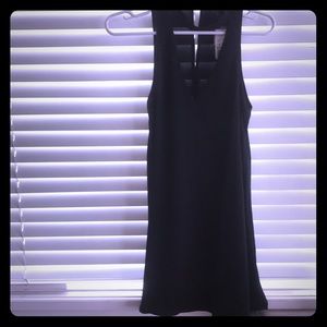 Black V neck choker dress